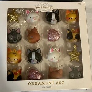 Wondershop 2022 Cats & gold stars, dogs & red stars two sets 32 total ornaments